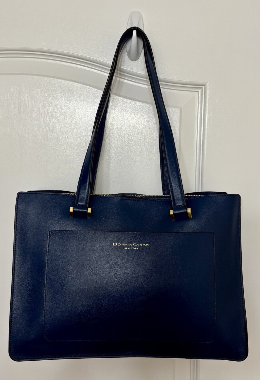 Donna Karan Karla Leather Blue Medium Tote Shoulder Bag